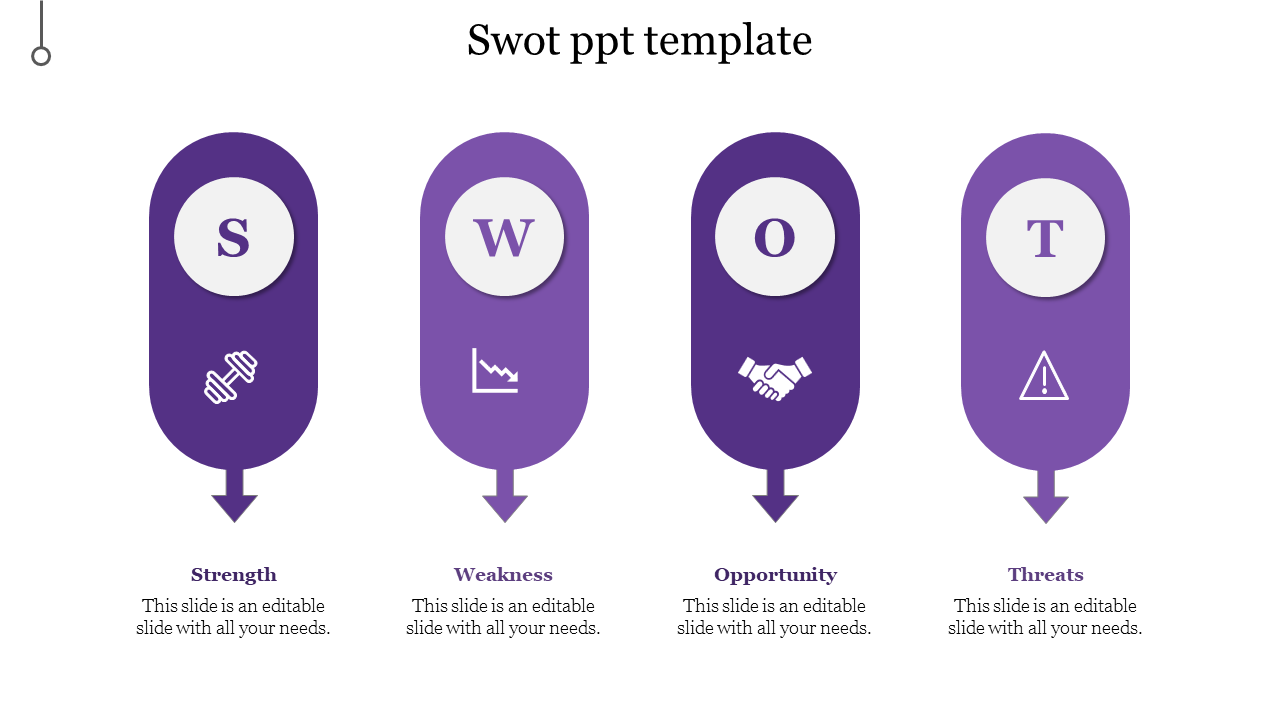 Free - Our Predesigned SWOT PPT Template With Purple Color